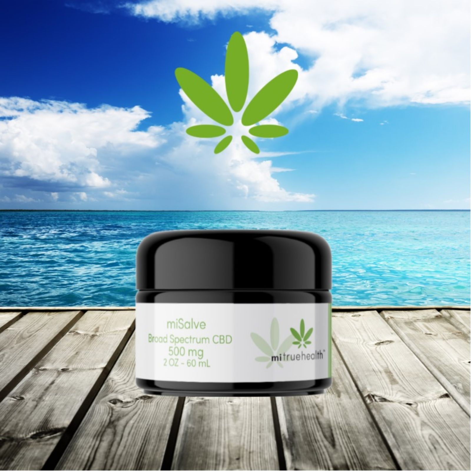 mitruehealth miSalve 500mg 2oz Premium BroadSpectrum CBD Salve, 0 THC, Save 25! with